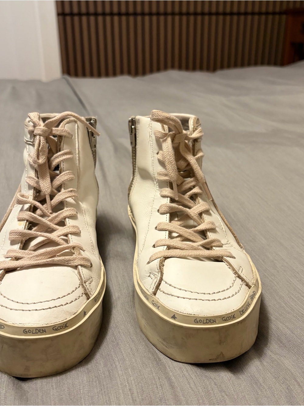 Golden Goose Hi Star Sneakers Hi Slide White W/ Pink Laces, 35 (5), High Top - Picture 3 of 15